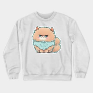 Elegant Persian Cat Sticker for Cat Lovers Crewneck Sweatshirt